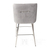 Modern glamor stool in velvet gray silver fabric PALOMA 