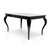 Elegant black high gloss extendable table ELENA GLAMOR bent legs