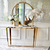 Exclusive glamor console, for the living room, bedroom, hall, white table top, modern, gold RALPH OUTLET 