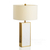 Klassische Tischlampe, modern, Hamptons, rechteckig mit einem weißen VERONICA-Goldschirm