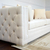 Glamour Sofa mit Kissen weiß gesteppt BIANKA