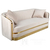 Das stilvolle und moderne Sofa MADONNA ist eine Kombination aus Beige und Gold.
