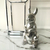 Easter bunny, silver, standing, Christmas decoration for the table