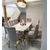 Modern dining table, steel, gold, with a white top KENT OUTLET 