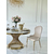 Luksusowe krzesło eleganckie do jadalni, toaletki, biura, styl nowoczesny, nowojorski, glamour, beżowe, złote LOUIS