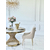 Glamour stiliaus minkšta PALOMA kėdė, skirta svetainės valgomajam, moderni su smėlio spalvos aukso spalvos 57x66x84
