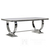 Exclusive modern glamor table for the dining room, white glass, steel top, silver MARCELLO 180cm OUTLET 