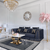 Sofa juoda, dygsniuota, velvet, šiuolaikiška, glamour stiliaus, svetainei, auksinė MONTE CARLO