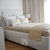 Łóżko glamour tapicerowane pikowane chesterfield, nowojorskie szare, białe MODERN