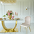 Kėdė glamour auksinė, minkšta, smėlio spalvos, modernus Niujorko stiliaus, auksas  Louis