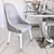 Krzesło glamour, luksusowe, tapicerowane, do jadalni, klasyczne, nowojorskie, srebrne CAPRI