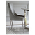 Klasikinė valgomojo kėdė su aukšta nugara, žavinga, moderni, hamptonai, plieninės tiesios kojos, sidabrinė MODERN OUTLET