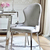 Ekskluzywne krzesło do jadalni glamour, stalowe proste nogi, wygodne, nowoczesne, szare, srebrne LOUIS