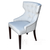 Luxurious white upholstered chair for office, bedroom, desk, venge legs LEONARDO OUTLET