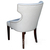 Luxurious white upholstered chair for office, bedroom, desk, venge legs LEONARDO OUTLET