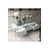 Nowoczesny stolik kawowy Franco Silver glamour lustrzany biały ze srebrną stalową podstawą wysoki połysk OUTLET