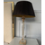 Elegantiškas juodos ir auksinės spalvos klostuotas šviestuvo gaubtas BOUILTTE 40 cm 