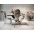 Luxurious, glamorous, modern stool in velvet gray, silver AZURO fabric