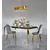 Glamour Esszimmerstuhl gepolstert Stahl Gold grau ENZO 48x48x84