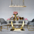 Exclusive glamor dining table, modern, designer, white marble top, gold ART DECO OUTLET