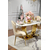 Ekskluzywny stół glamour do jadalni, nowoczesny, designerski, biały blat marmurowy, złoty ART DECO 180 cm OUTLET