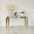 Modern glamor console with a glass top, gold ELITE