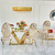 Dining chair, elegant, steel, modern, beige, gold AZURO OUTLET