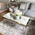Glamor coffee table in New York style, stainless steel, white marble top OSKAR SILVER OUTLET 2 