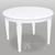 Stylish extendable table, wooden, gloss, lacquered for the dining room, glamor, round white ELEGANCE