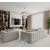 Glamorous modern 3-seater sofa, designer, upholstered, gray, silver EMPORIO 