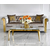 Modern coffee table, glamor, for the living room, with a glass top, gold ELITE