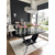 High gloss black matt extendable table in art deco style DAISY