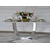 Išskirtinis valgomojo stalas, žavingas, modernus, dizaineris, balto marmuro stalviršis, sidabrinis ART DECO OUTLET