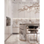 Modern, upholstered glamor stool for the dining room, bar, island, golden beige MARCO