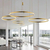 LED Glamourlampe rund mit Glanzring verstellbar, modern, loft gold für das Wohnzimmer GALASSIA Ring 80cm