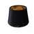 Black lampshade for a bedside lamp, glamor, round, conical, velor with a gold finish 25 cm 