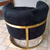 Schwarz-goldener Glamour-moderner, stilvoller Designer-Sessel für das BENT OUTLET Wohn- und Esszimmer