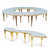 An exclusive banquet table for a wedding hall, hotel, restaurant, golden white top 