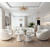 Modern, upholstered glamor stool for the dining room, bar, island, golden beige MARCO