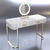 Glamor console, dressing table for the bedroom, for the dressing room, modern, beige, with a drawer, with a gold mirror AMORE