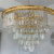 Gold chandelier, pendant lamp, crystal glamor, modern steel, 100 cm GLAMOR GOLD L
