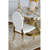 Set aus 2 Glamour-Stühlen mit Steppung, runder Rückenlehne, Stahl, Weiß, Gold MEDALION OUTLET 