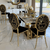 Exklusiver Glamour-Stuhl für das Esszimmer, modern, Stahl schwarz, gold MEDUSA 
