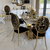 Exclusive glamor chair for the dining room, modern, steel black, gold MEDUSA