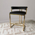 Luxus-Glamour-Stuhl, Stahl, für das Esszimmer, für den Schminktisch, Designer, modernes Schwarzgold MARCO OUTLET 