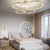 Runde LED-Glamourlampe mit glänzenden Ringen, verstellbar, modern, Loftgold GALASSIA 