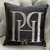 Poduszka 40x40 dekoracyjna, z logo PH, czarna, srebrna 