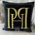 Cushion 40x40 with the PH logo, black, gold, decorative, square