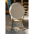 Zestaw 2 krzeseł glamour z pikowaniem, okrągłe oparcie, stalowe, białe, złote MEDALION OUTLET 