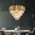 Glamūrinis kabantis sietynas, išskirtinė krištolo lempa, apvali, auksinė ROYAL APŠVIETIMAS